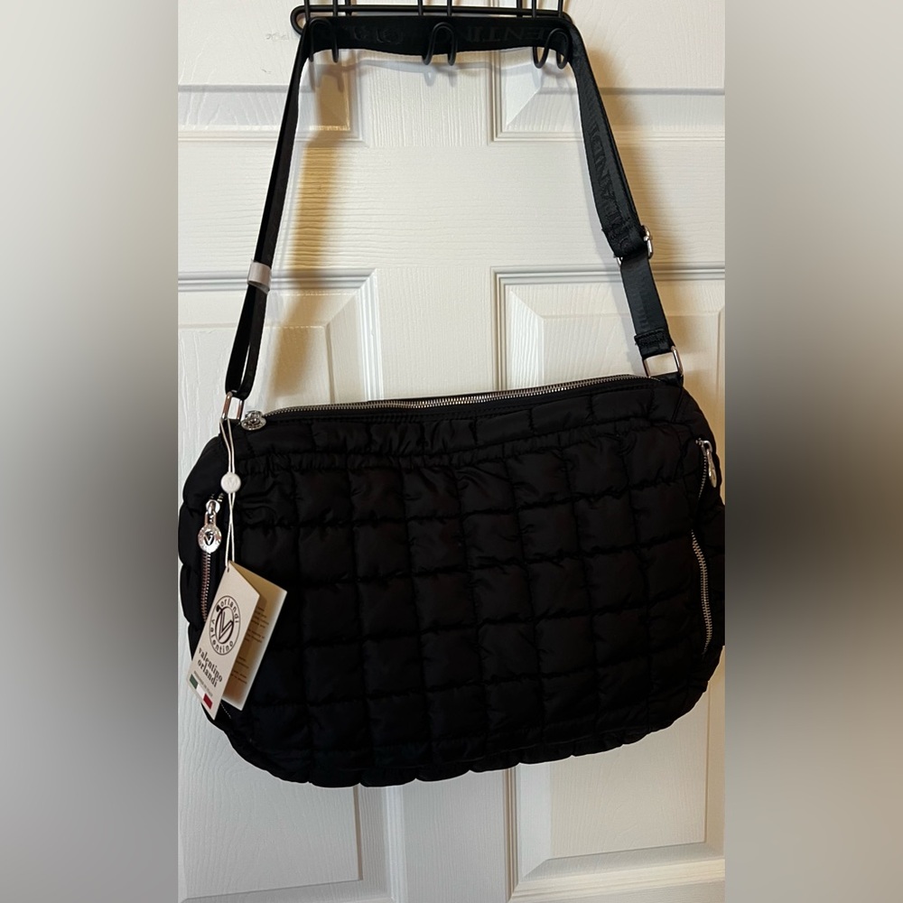 Valentino Orlandi Black Quilted Laptop Bag Briefcase - BNWT